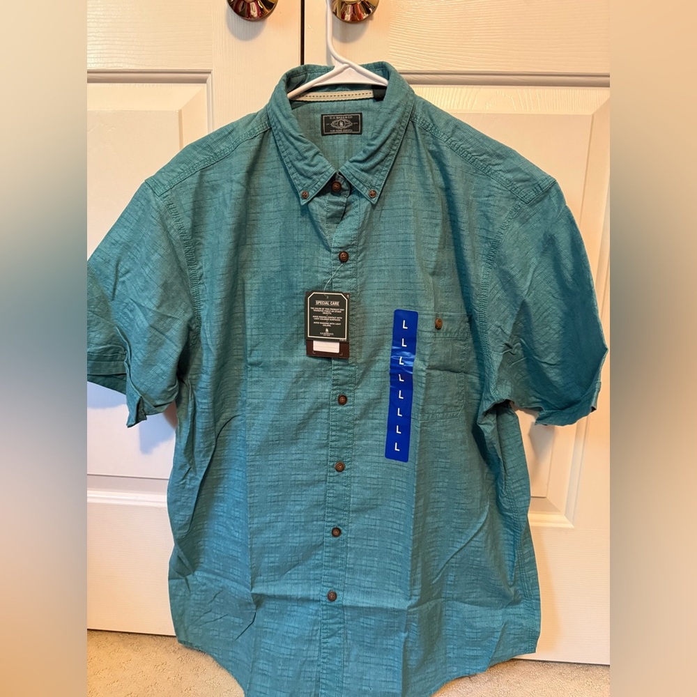 G.H Bass & Company  Men's Teal Short Sleeve Shirt